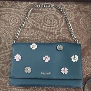 Kate Spade Navy Blue Bag with Floral Accents